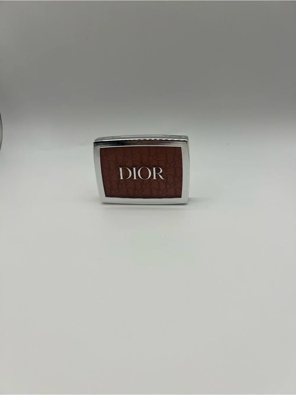 Dior Men's Silver Frame Money Clip with Brown Logo Face
